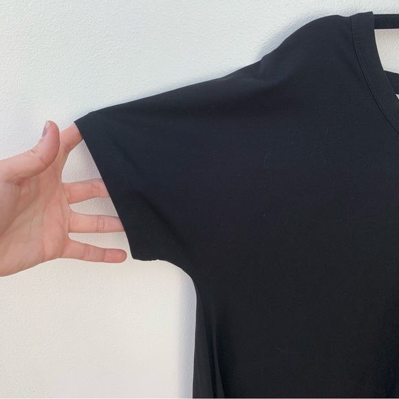 COS size Small Black T Shirt Shift Dress Short Sleeve Stretch Jersey Drop Back - Picture 3 of 10